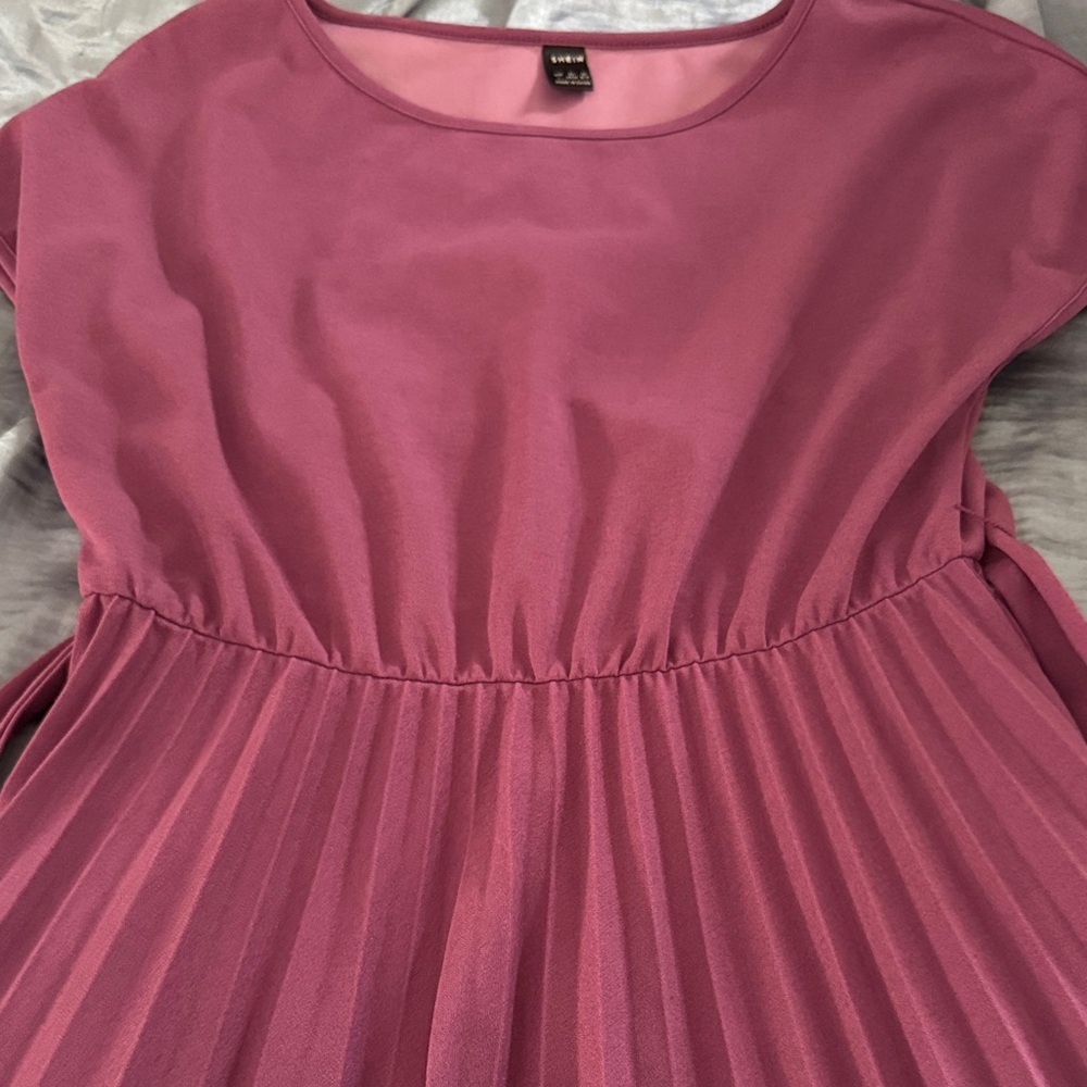 SHEIN Purple magenta Pleated Dress
